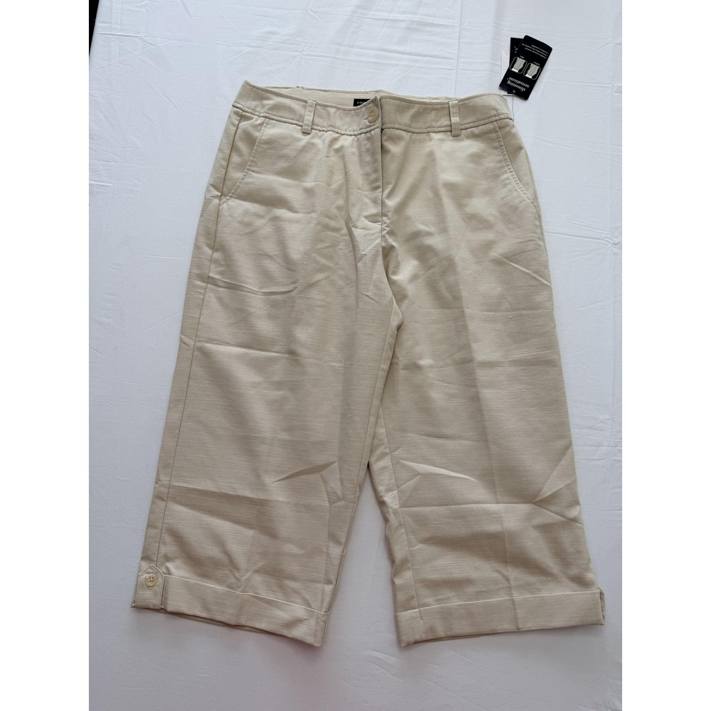 Counterparts Capri‎ Pants Womens 14 Beige Twill Stretch Slimming Tummy Control